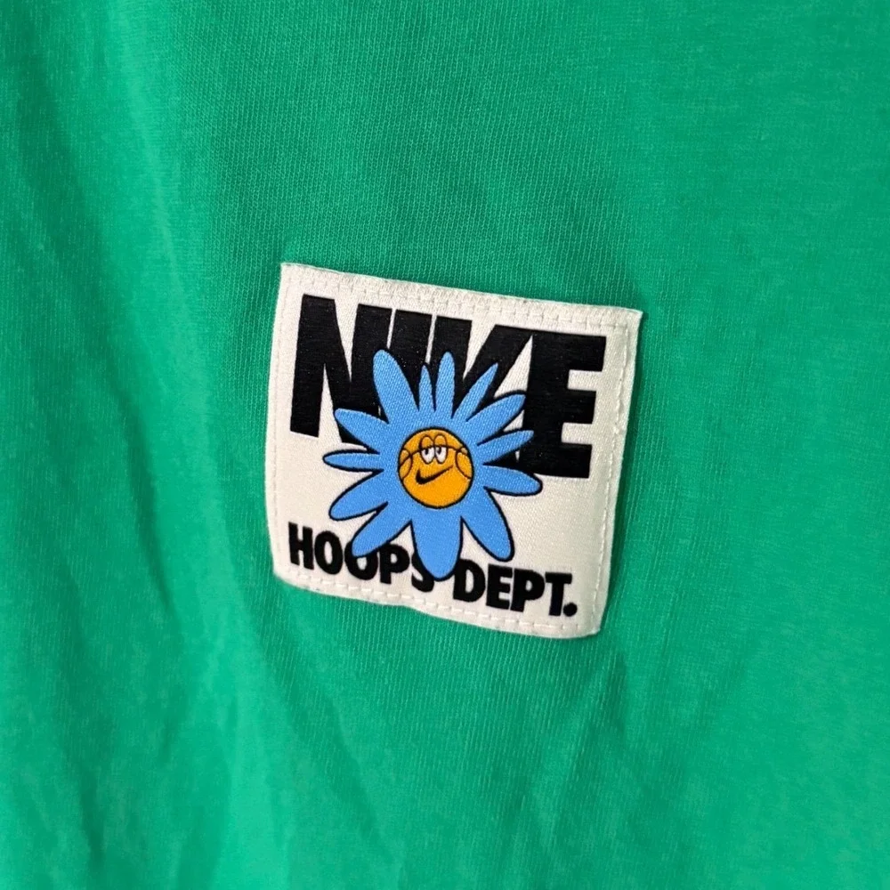 Nike Hoops Dept Just Do It Graphic T-Shirt Green Dri-FIT Womens Large